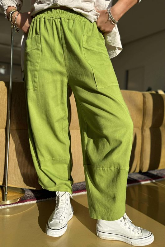 Gaberdine Shelby Barrel Pant Olive